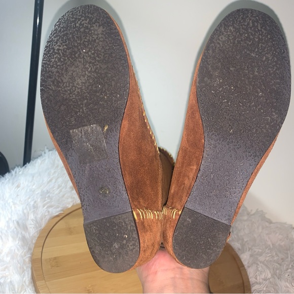 Aldo Boots Suede Women’s Size 36 US 6 Brown 16” Wedge Heel Embroidery Beads - Picture 6 of 7